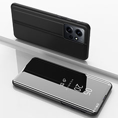 Custodia Portafoglio In Pelle Cover con Supporto Laterale Specchio Cover per Xiaomi Redmi Note 12 4G Nero