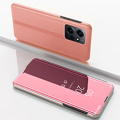 Custodia Portafoglio In Pelle Cover con Supporto Laterale Specchio Cover per Xiaomi Redmi Note 12 4G Oro Rosa