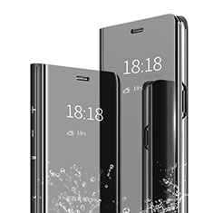 Custodia Portafoglio In Pelle Cover con Supporto Laterale Specchio Cover per Xiaomi Redmi Note 7 Nero