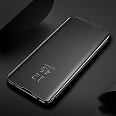 Custodia Portafoglio In Pelle Cover con Supporto Laterale Specchio Cover per Xiaomi Redmi Note 8 (2021) Nero