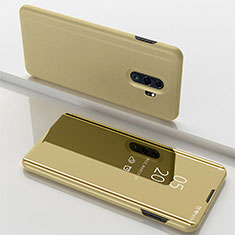 Custodia Portafoglio In Pelle Cover con Supporto Laterale Specchio Cover per Xiaomi Redmi Note 8 Pro Oro