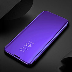 Custodia Portafoglio In Pelle Cover con Supporto Laterale Specchio Cover per Xiaomi Redmi Note 8T Viola