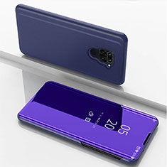 Custodia Portafoglio In Pelle Cover con Supporto Laterale Specchio Cover per Xiaomi Redmi Note 9 Viola