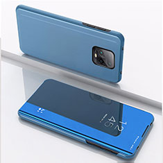 Custodia Portafoglio In Pelle Cover con Supporto Laterale Specchio Cover QH1 per Xiaomi Redmi 10X 5G Blu