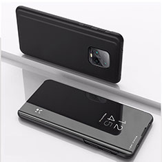 Custodia Portafoglio In Pelle Cover con Supporto Laterale Specchio Cover QH1 per Xiaomi Redmi 10X 5G Nero