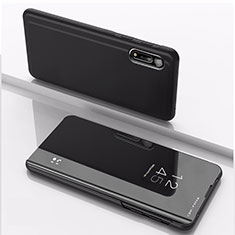 Custodia Portafoglio In Pelle Cover con Supporto Laterale Specchio Cover QH1 per Xiaomi Redmi 9A Nero