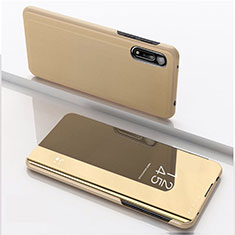 Custodia Portafoglio In Pelle Cover con Supporto Laterale Specchio Cover QH1 per Xiaomi Redmi 9i Oro