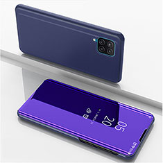 Custodia Portafoglio In Pelle Cover con Supporto Laterale Specchio Cover ZL1 per Samsung Galaxy A12 5G Viola