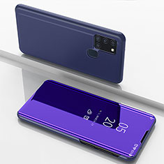 Custodia Portafoglio In Pelle Cover con Supporto Laterale Specchio Cover ZL1 per Samsung Galaxy A21s Viola