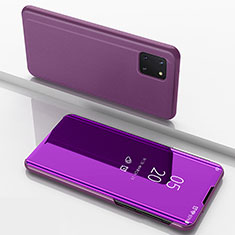 Custodia Portafoglio In Pelle Cover con Supporto Laterale Specchio Cover ZL1 per Samsung Galaxy A81 Lavanda