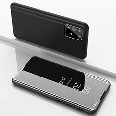 Custodia Portafoglio In Pelle Cover con Supporto Laterale Specchio Cover ZL1 per Samsung Galaxy A91 Nero