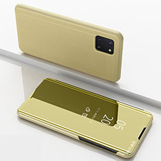 Custodia Portafoglio In Pelle Cover con Supporto Laterale Specchio Cover ZL1 per Samsung Galaxy M60s Oro