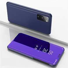 Custodia Portafoglio In Pelle Cover con Supporto Laterale Specchio Cover ZL1 per Samsung Galaxy S20 5G Viola