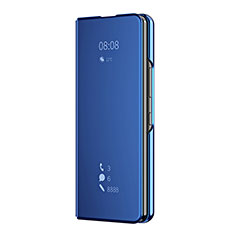 Custodia Portafoglio In Pelle Cover con Supporto Laterale Specchio Cover ZL2 per Samsung Galaxy Z Fold4 5G Blu