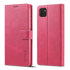 Custodia Portafoglio In Pelle Cover con Supporto LC1 per Samsung Galaxy A03 Rosa Caldo