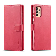 Custodia Portafoglio In Pelle Cover con Supporto LC1 per Samsung Galaxy A33 5G Rosa Caldo