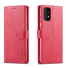 Custodia Portafoglio In Pelle Cover con Supporto LC1 per Samsung Galaxy A53 5G Rosa Caldo