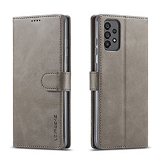 Custodia Portafoglio In Pelle Cover con Supporto LC1 per Samsung Galaxy A73 5G Grigio