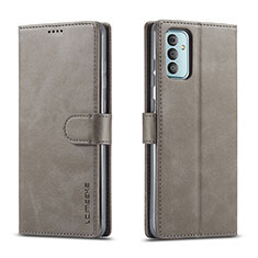 Custodia Portafoglio In Pelle Cover con Supporto LC1 per Samsung Galaxy F23 5G Grigio