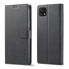 Custodia Portafoglio In Pelle Cover con Supporto LC1 per Samsung Galaxy F42 5G Nero