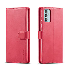 Custodia Portafoglio In Pelle Cover con Supporto LC1 per Samsung Galaxy M23 5G Rosa Caldo