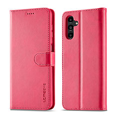 Custodia Portafoglio In Pelle Cover con Supporto LC1 per Samsung Galaxy M44 5G Rosa Caldo