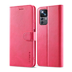 Custodia Portafoglio In Pelle Cover con Supporto LC1 per Xiaomi Mi 12T 5G Rosa Caldo