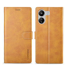 Custodia Portafoglio In Pelle Cover con Supporto LC1 per Xiaomi Redmi 13C Marrone Chiaro