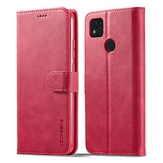 Custodia Portafoglio In Pelle Cover con Supporto LC1 per Xiaomi Redmi 9 India Rosa Caldo