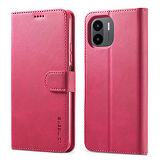 Custodia Portafoglio In Pelle Cover con Supporto LC1 per Xiaomi Redmi A2 Plus Rosa Caldo