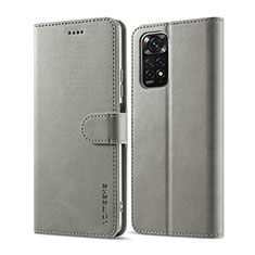 Custodia Portafoglio In Pelle Cover con Supporto LC1 per Xiaomi Redmi Note 11 Pro 4G Grigio