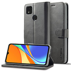 Custodia Portafoglio In Pelle Cover con Supporto LC2 per Xiaomi Redmi 9C NFC Grigio