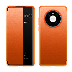 Custodia Portafoglio In Pelle Cover con Supporto LF1 per Huawei Mate 40 Pro Arancione
