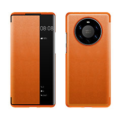 Custodia Portafoglio In Pelle Cover con Supporto LF1 per Huawei Mate 40 Pro+ Plus Arancione