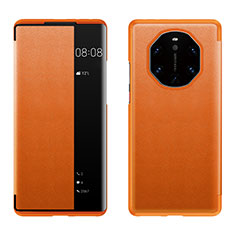 Custodia Portafoglio In Pelle Cover con Supporto LF1 per Huawei Mate 40 RS Arancione