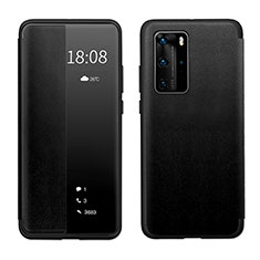 Custodia Portafoglio In Pelle Cover con Supporto LF1 per Huawei P40 Pro Nero