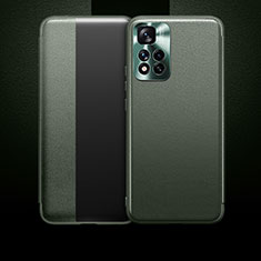 Custodia Portafoglio In Pelle Cover con Supporto LF1 per Xiaomi Poco X4 NFC Verde Militare