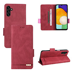 Custodia Portafoglio In Pelle Cover con Supporto LZ3 per Samsung Galaxy A04s Rosso