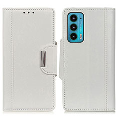 Custodia Portafoglio In Pelle Cover con Supporto M01L per Motorola Moto Edge 20 5G Bianco