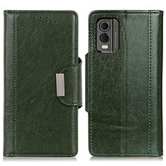 Custodia Portafoglio In Pelle Cover con Supporto M01L per Nokia C210 Verde