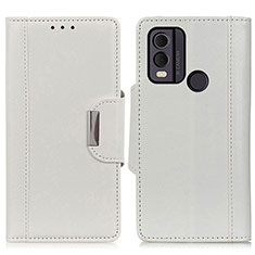 Custodia Portafoglio In Pelle Cover con Supporto M01L per Nokia C22 Bianco
