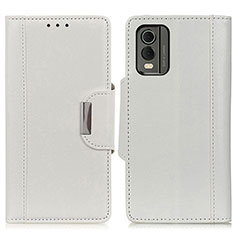Custodia Portafoglio In Pelle Cover con Supporto M01L per Nokia C32 Bianco
