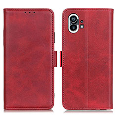 Custodia Portafoglio In Pelle Cover con Supporto M01L per Nothing Phone 1 Rosso