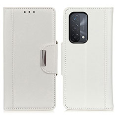 Custodia Portafoglio In Pelle Cover con Supporto M01L per Oppo A54 5G Bianco