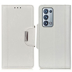 Custodia Portafoglio In Pelle Cover con Supporto M01L per Oppo Reno6 Pro 5G Bianco