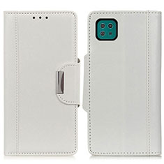 Custodia Portafoglio In Pelle Cover con Supporto M01L per Samsung Galaxy F42 5G Bianco