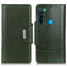 Custodia Portafoglio In Pelle Cover con Supporto M01L per Xiaomi Redmi Note 8 (2021) Verde