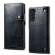 Custodia Portafoglio In Pelle Cover con Supporto M01T per Samsung Galaxy S21 5G Blu
