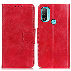 Custodia Portafoglio In Pelle Cover con Supporto M02L per Motorola Moto E20 Rosso