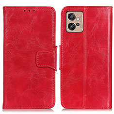 Custodia Portafoglio In Pelle Cover con Supporto M02L per Motorola Moto G32 Rosso